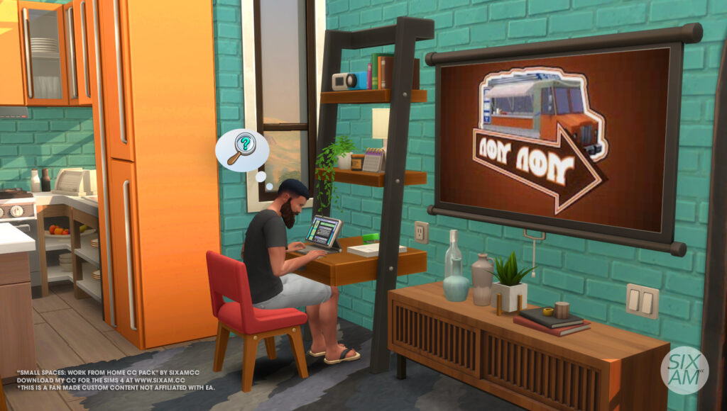 Sims 4 CC screen projector whiteboard and projector table for open office or home theater by SixamCC