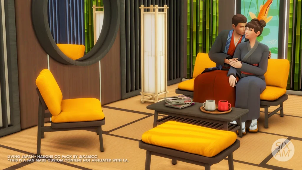 Sims 4 CC Shoji windows in four designs and multiple sizes with wood frame and rice paper detail by SixamCC