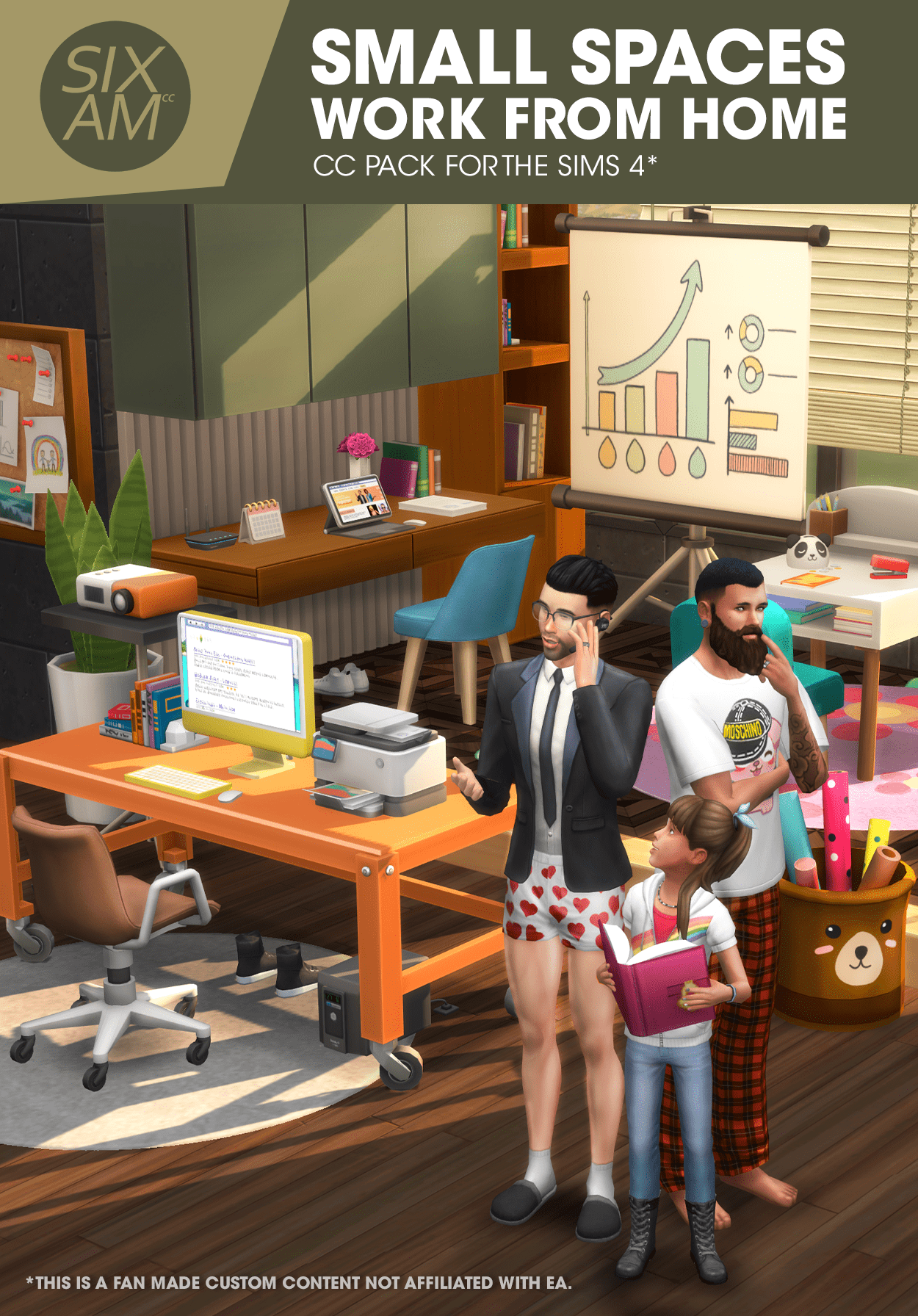 Small Spaces: Work from Home (CC Pack for The Sims 4)