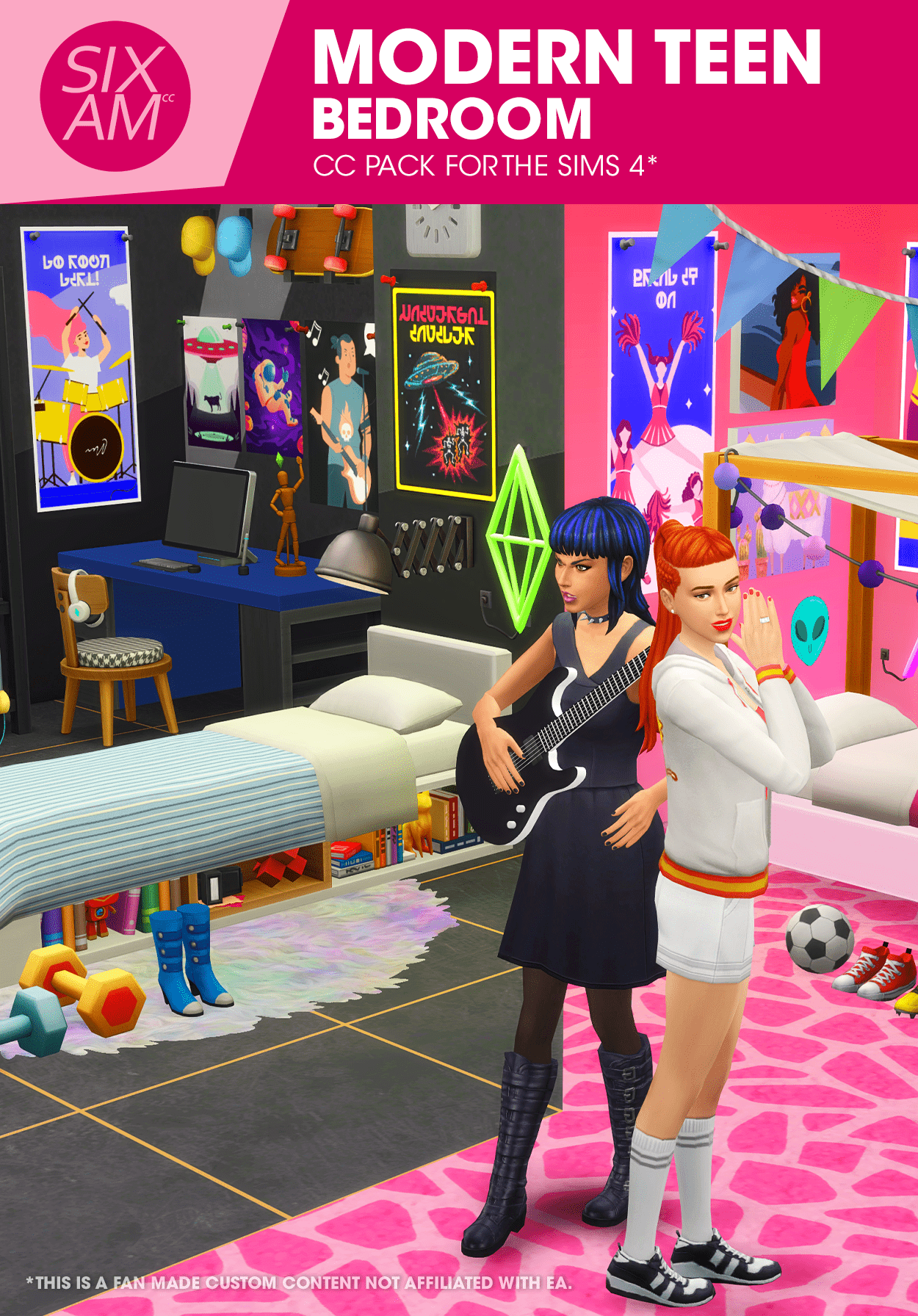 Modern Teen Bedroom (CC Pack for The Sims 4)