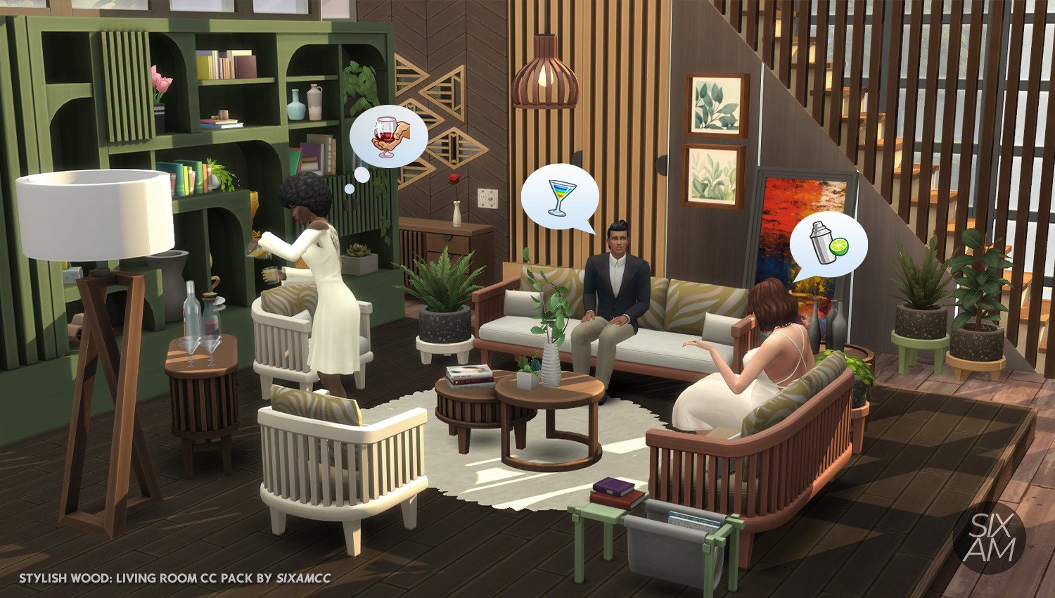 Stylish Wood Living Room Cc Pack For The Sims 4 Sixam Cc Spaceship