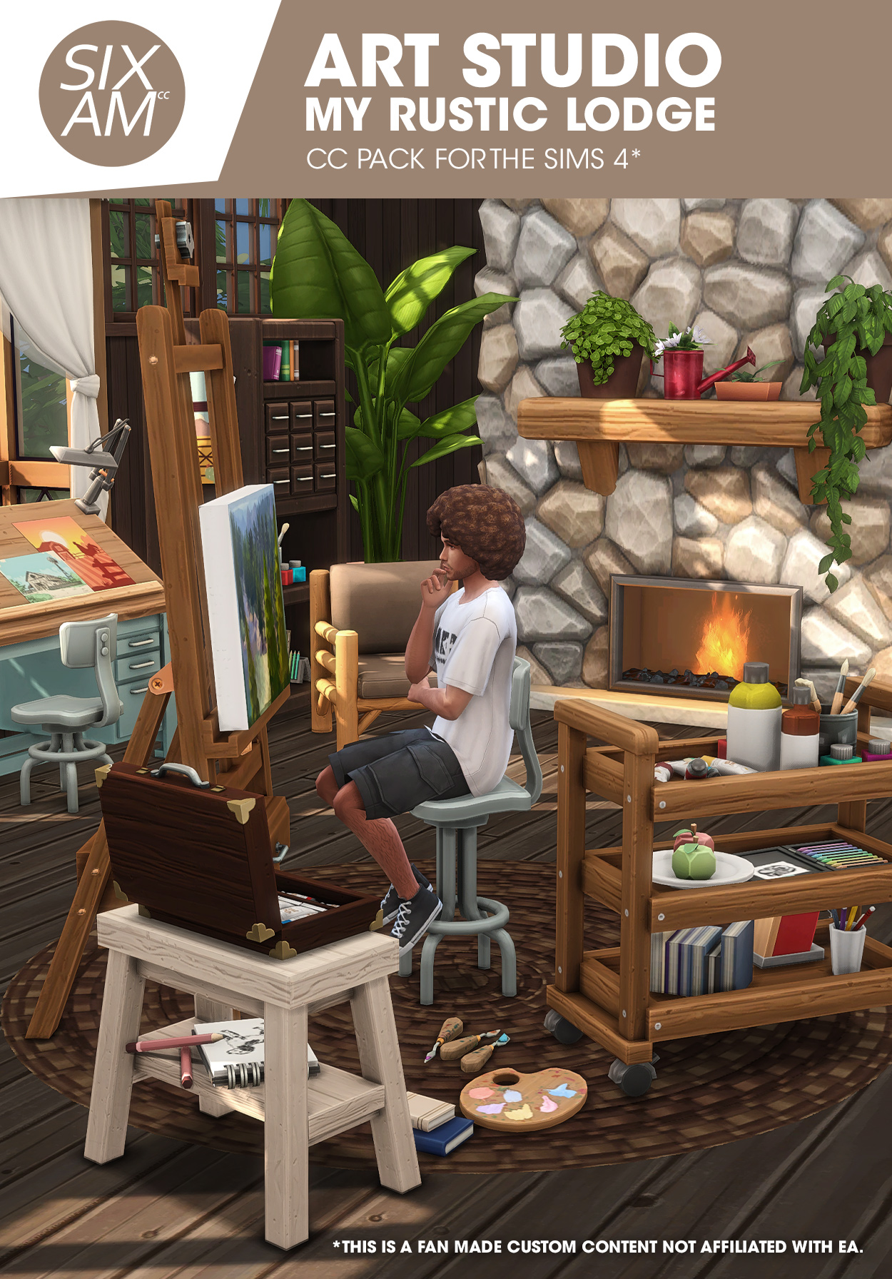 Art Studio My Rustic Lodge (CC Pack for The Sims 4)