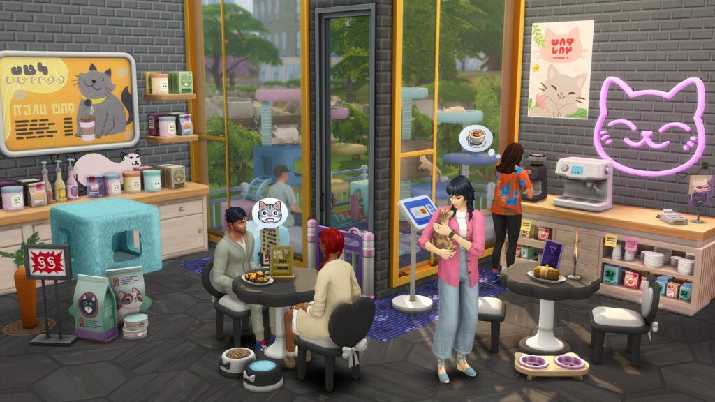Sims 4 CC pack espresso machine coffee grinder and syrup bottles café clutter by SixamCC