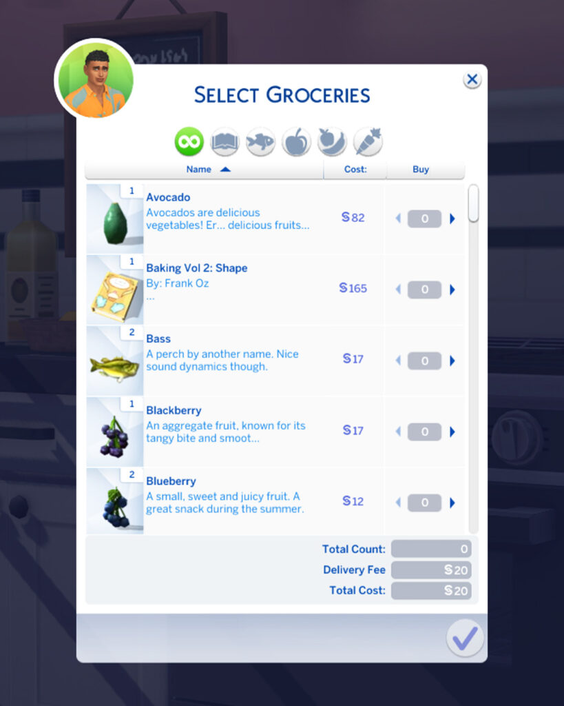 a screenshot of a grocery store sims 4 mod