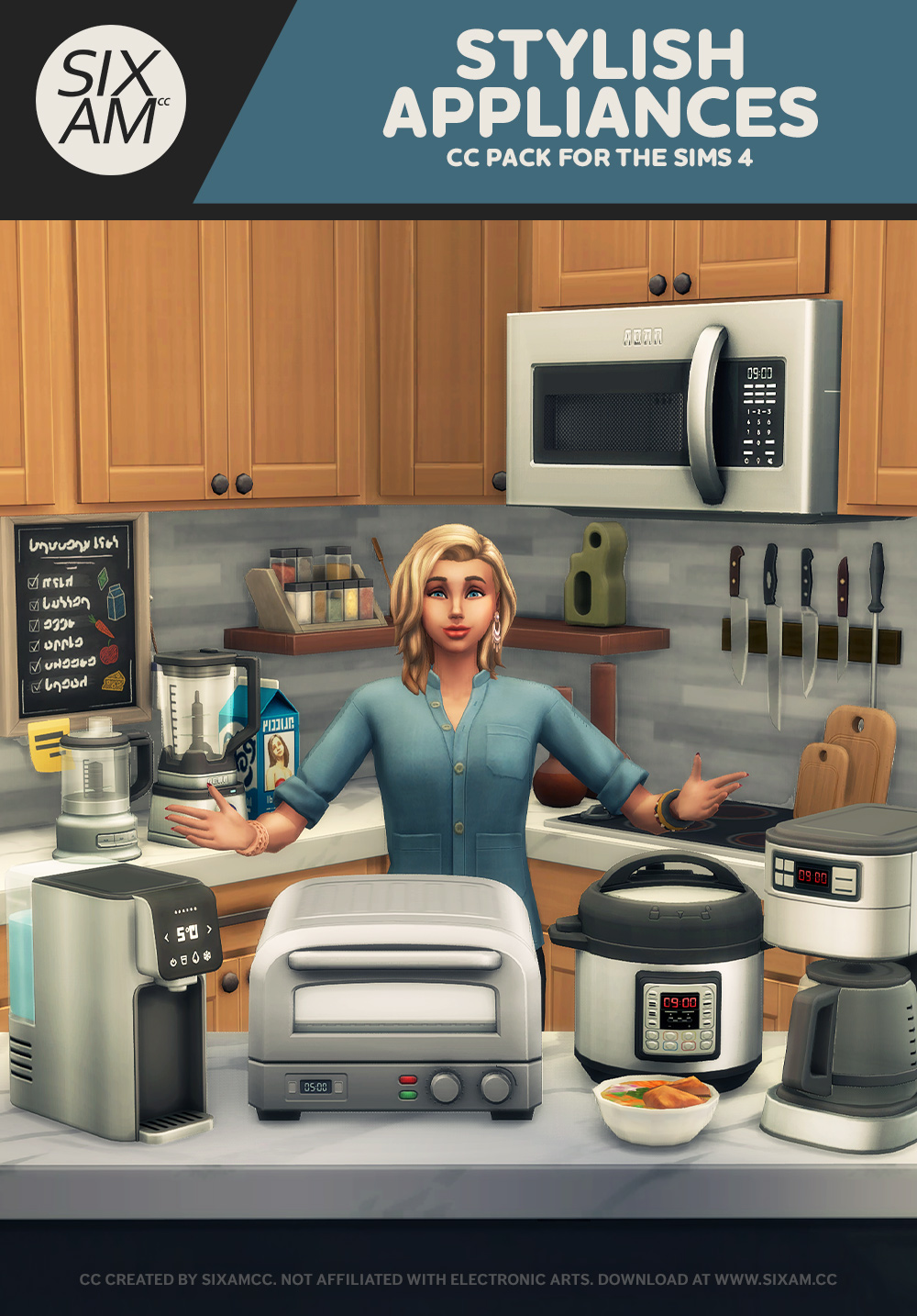 sims 4 stylish appliances cc pack hood microwave instant pot blender food processor pizza oven download sims 4 cc by sixamcc