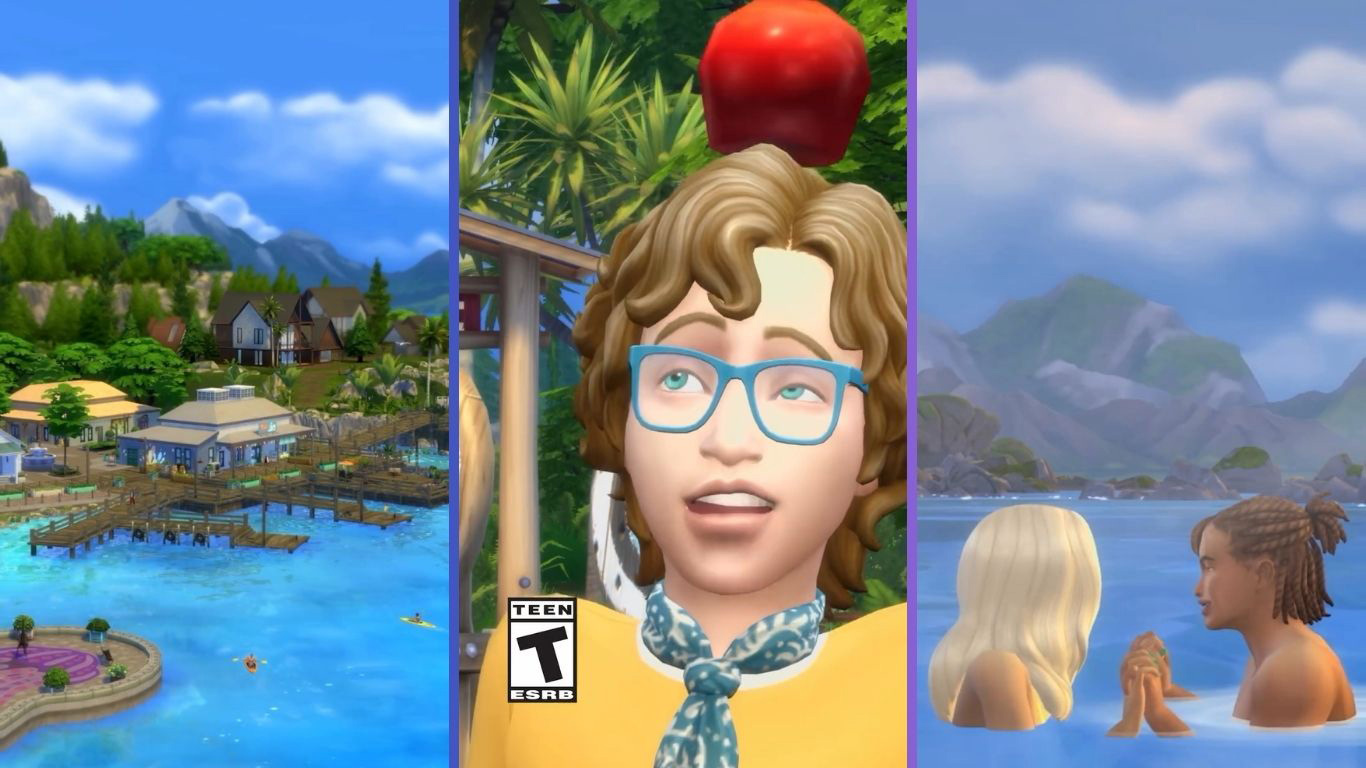 The Sims 4 Adventure Awaits Expansion Pack teaser with archery target.
