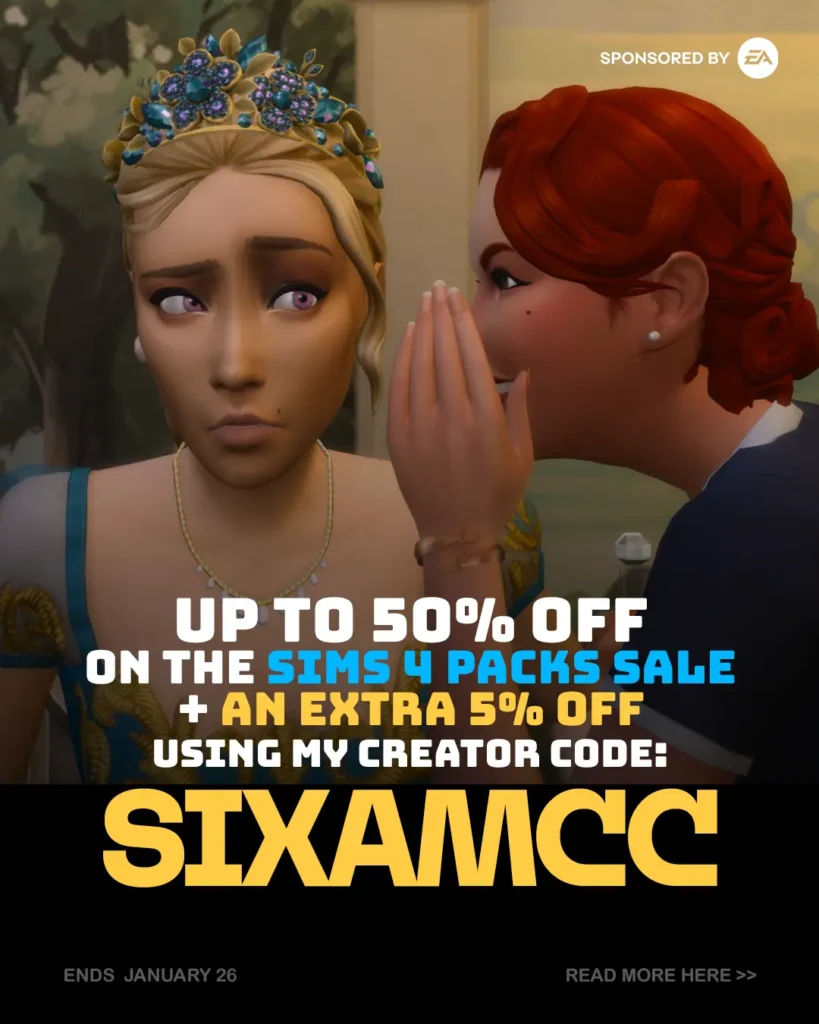 sims 4 creator code sixamcc promo Pre-order The Sims™ 4 Royalty & Legacy Grand Bundle. Sims 4 sale 2026