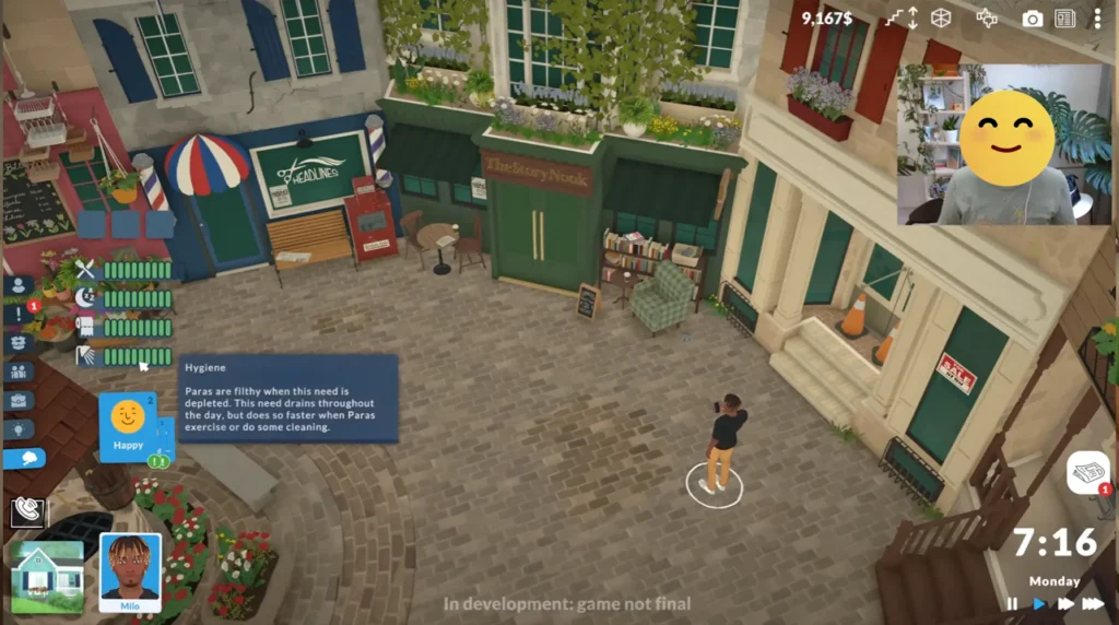 Cover image showing Paralives gameplay during the livestream, featuring Milo and the Old Town environment.