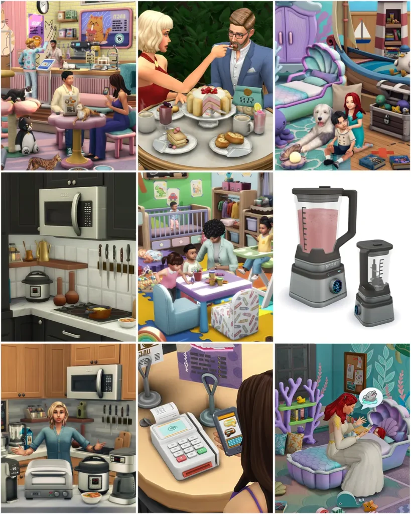 Sims 4 CC Top Nine 2025 collage featuring SixamCC most liked posts of the year.