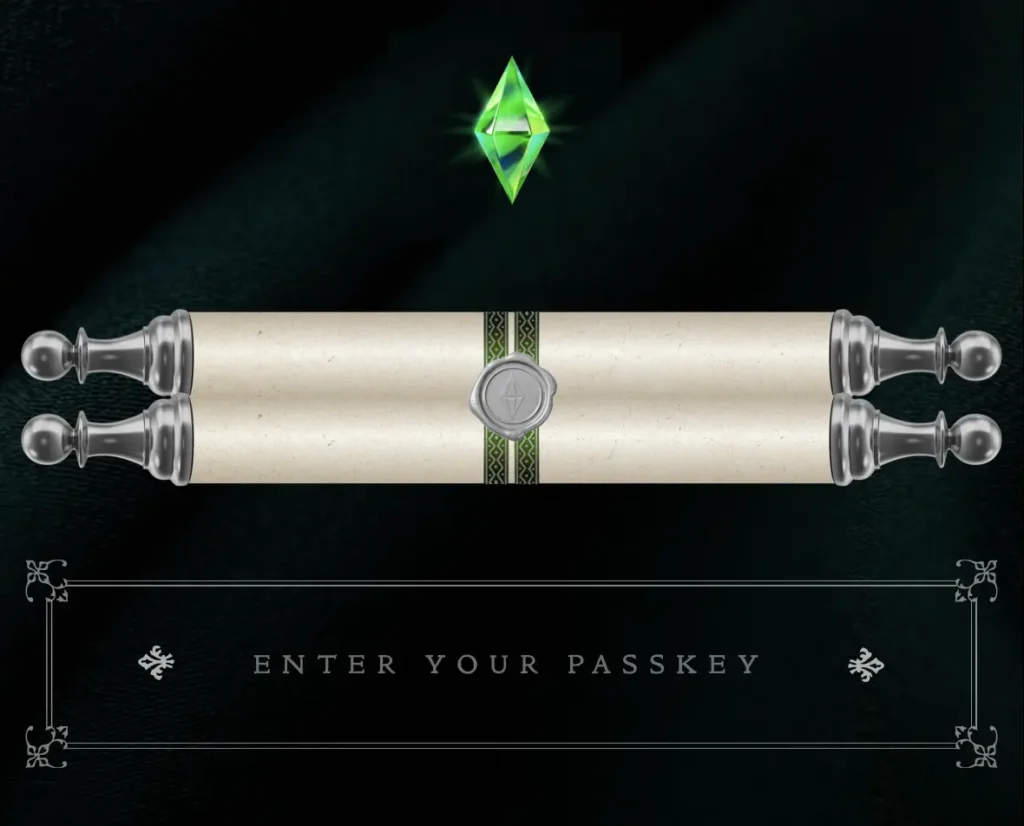 Sims 4 expansion pack teaser scroll with a hidden message from The Sims Team