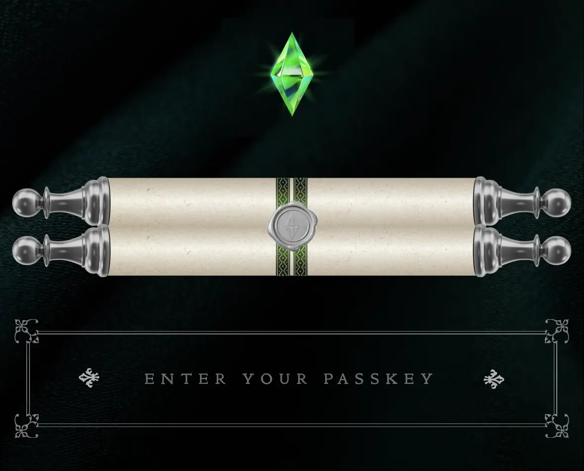 Sims 4 expansion pack teaser scroll with a hidden message from The Sims Team