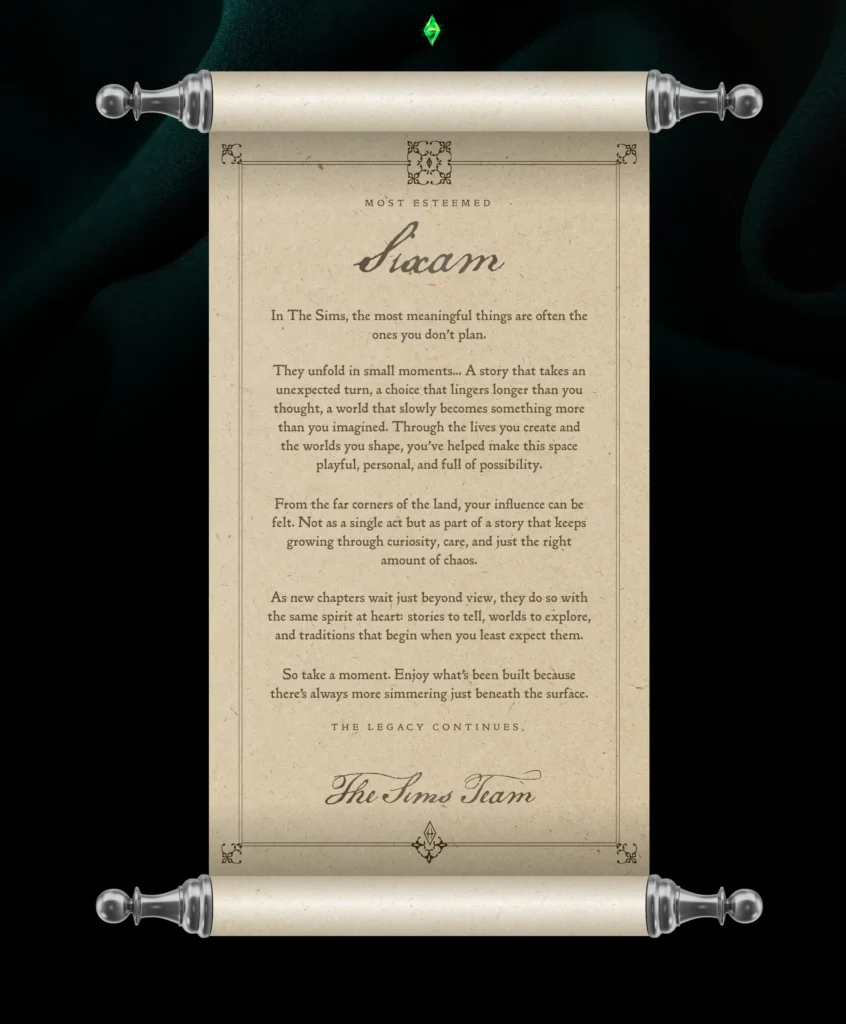 A mysterious message from The Sims Team may tease a Sims 4 royalty pack as the next Sims 4 expansion pack. Read the theories.