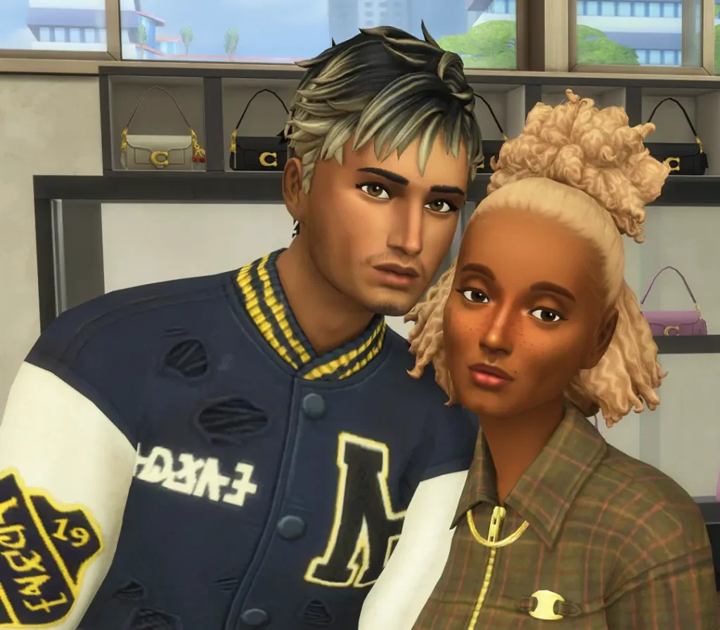 Sims 4 free base game content featuring the Sims 4 and Coach collab items