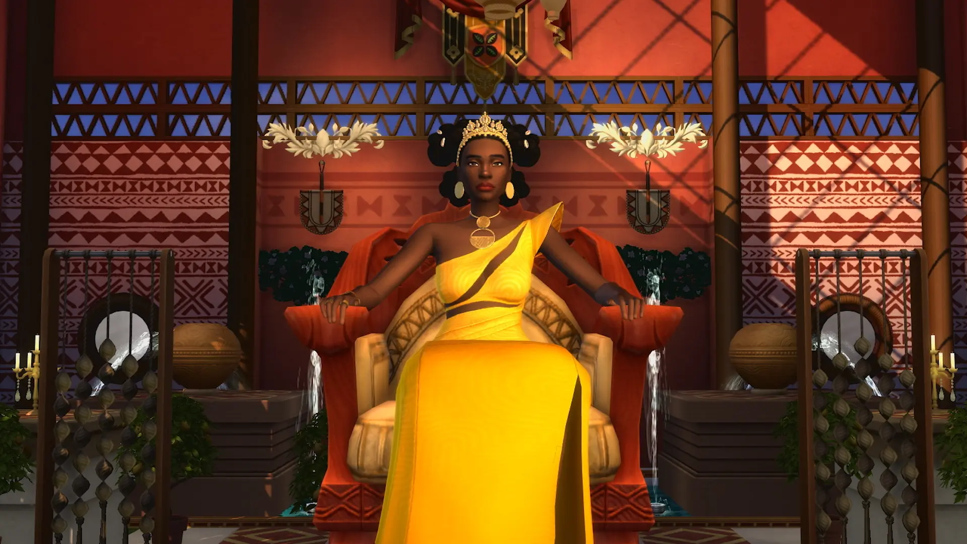Sims 4 Royalty & Legacy trailer showing a royal throne room from the new expansion pack