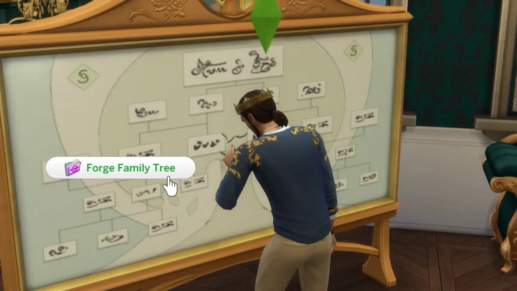 The Sims 4 Royalty and Legacy expansion feature for forging a family tree