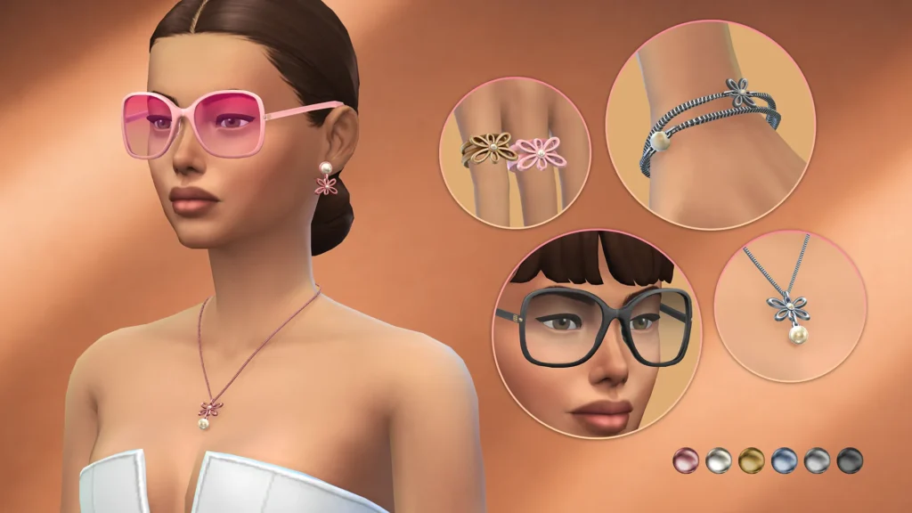 Dual Luxe Accessories Set. sims 4 markerplace sixamcc.