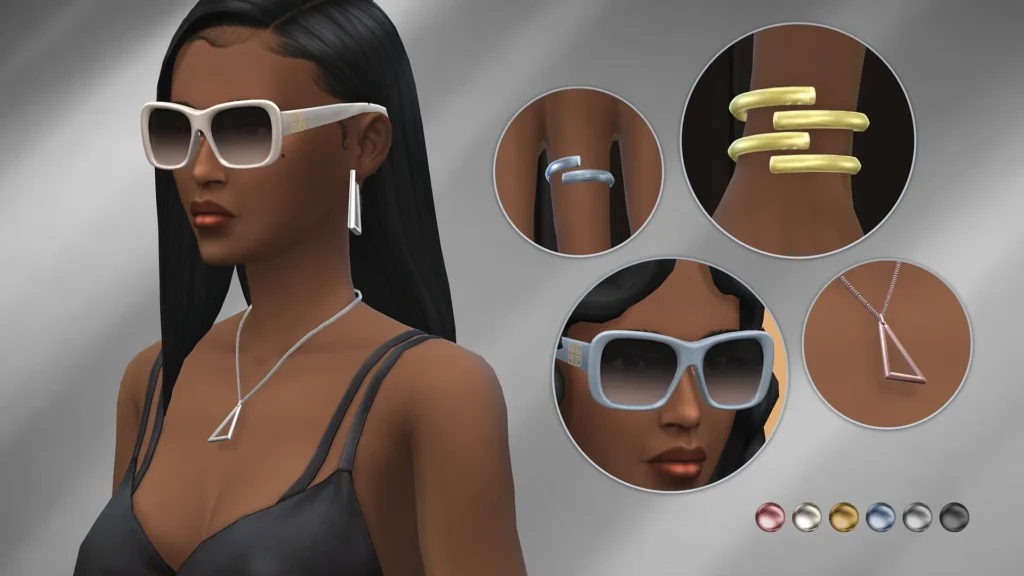 Dual Luxe Accessories Set. sims 4 markerplace sixamcc.
