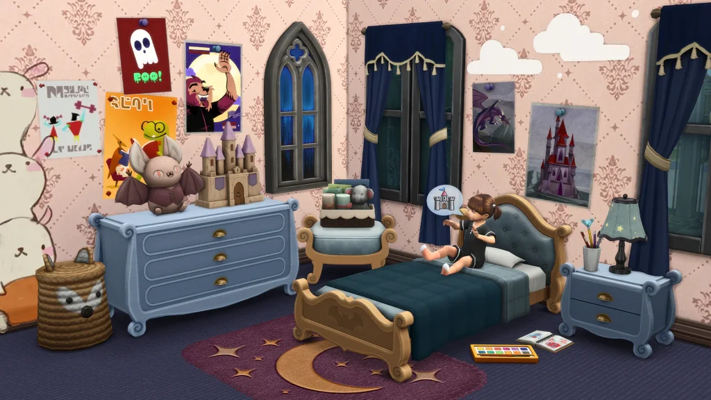The Sims 4 Marketplace: My Little Vampire Lair Bedroom. sixamcc sims 4 cc.
