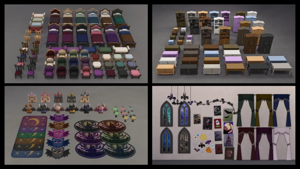 The Sims 4 Marketplace: My Little Vampire Lair Bedroom. sixamcc sims 4 cc.